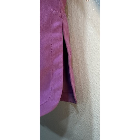 Travel Smith Tunic Top Womens Medium Purple Button Up Long Sleeve Front Pocket - Picture 5 of 12